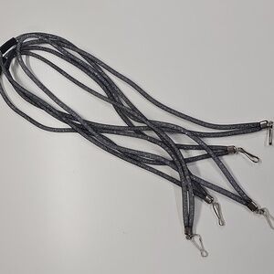 Lot of 5 Black Mesh Lanyards With Crystal Bling Inside